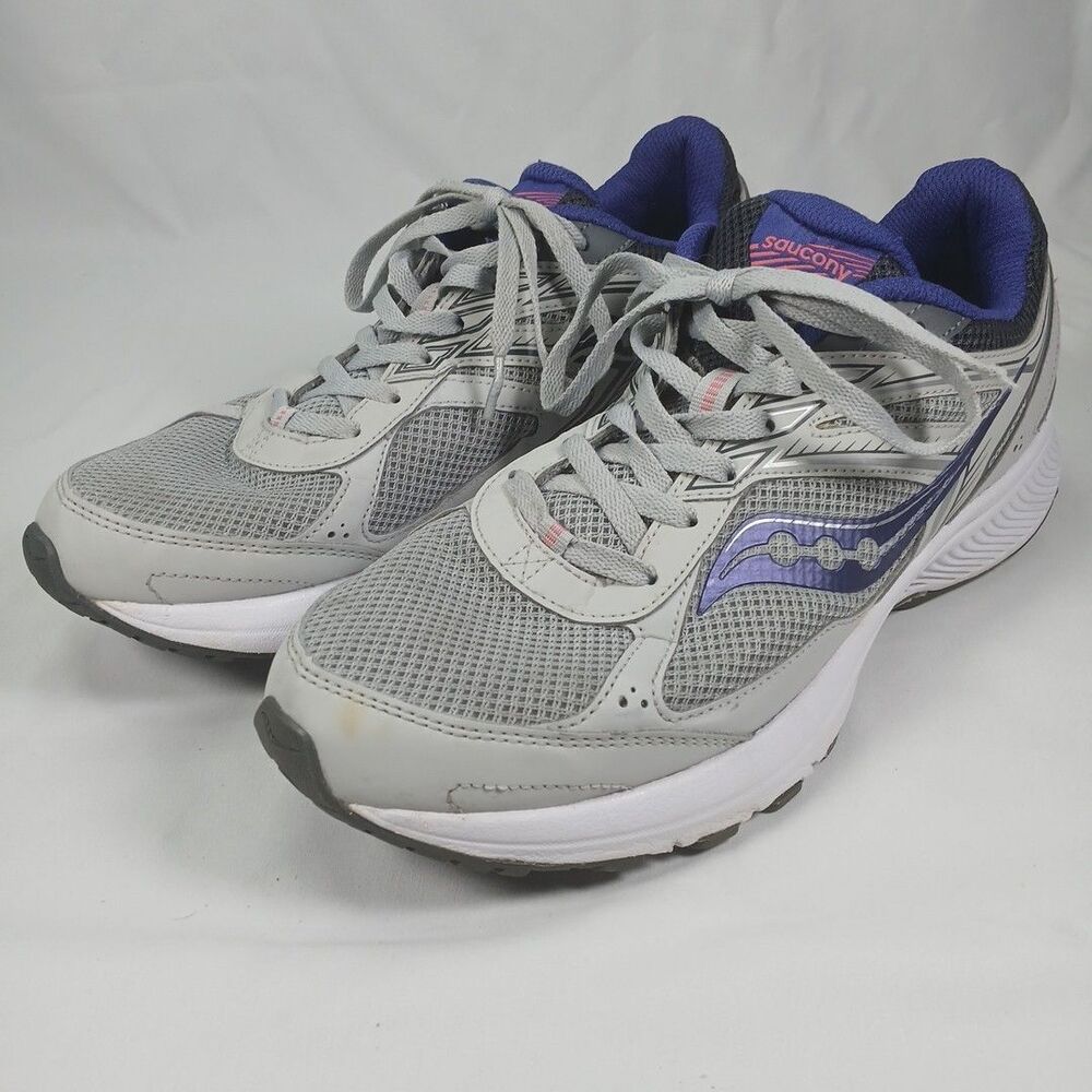 Saucony Cohesion 9 Women’s Size 11 Gray Silver Purple Athletic Running Sneakers